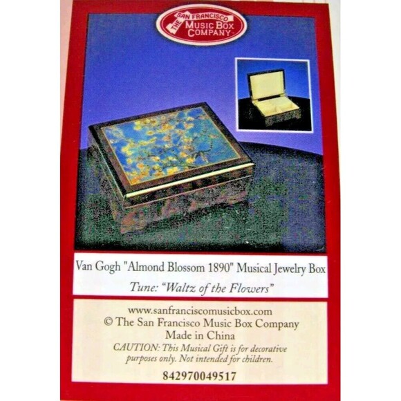 NEW IN BOX! Vintage Collectable Van Gogh San Francisco Music Box Co Jewelry Box - Picture 8 of 15